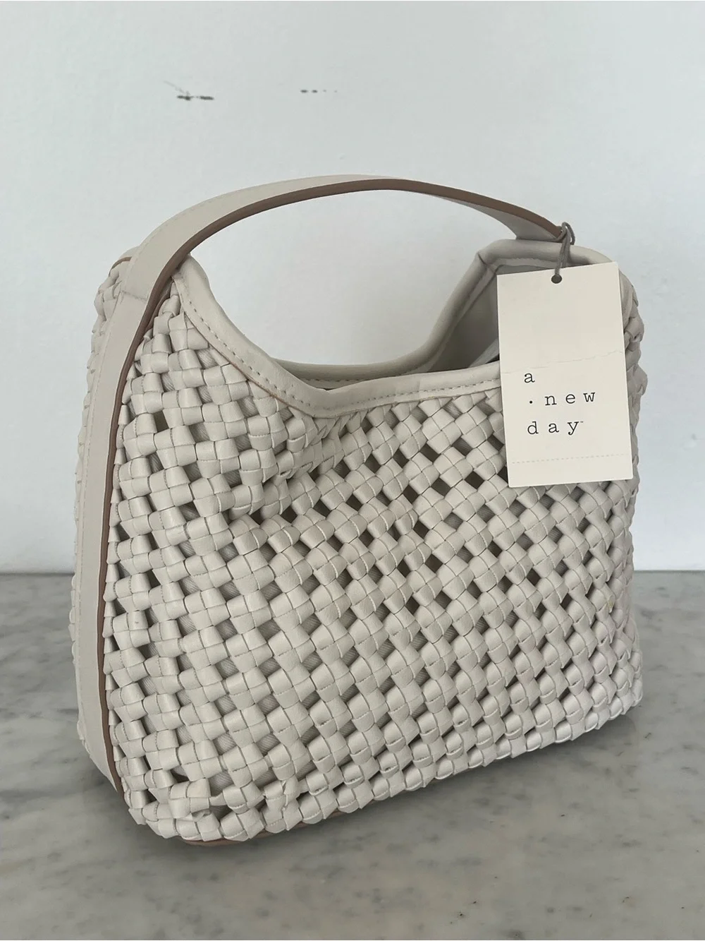 a new day Woven Shoulder Bag in Light Taupe - Picture 2 of 3